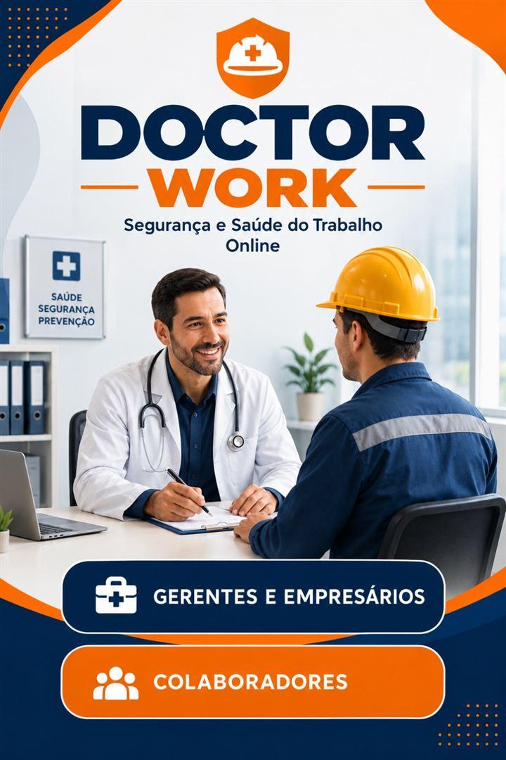 Tela inicial do aplicativo Doctor Work com os botões Gerentes e empresários e Colaboradores