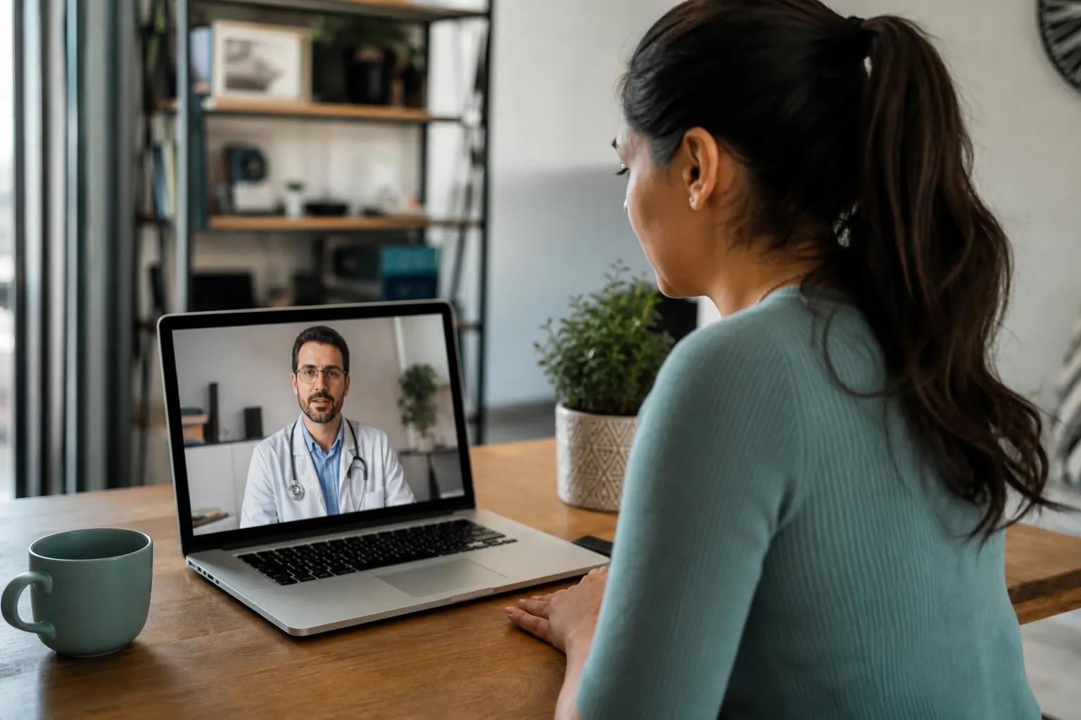 Paciente em teleconsulta com médico pela Doctor8