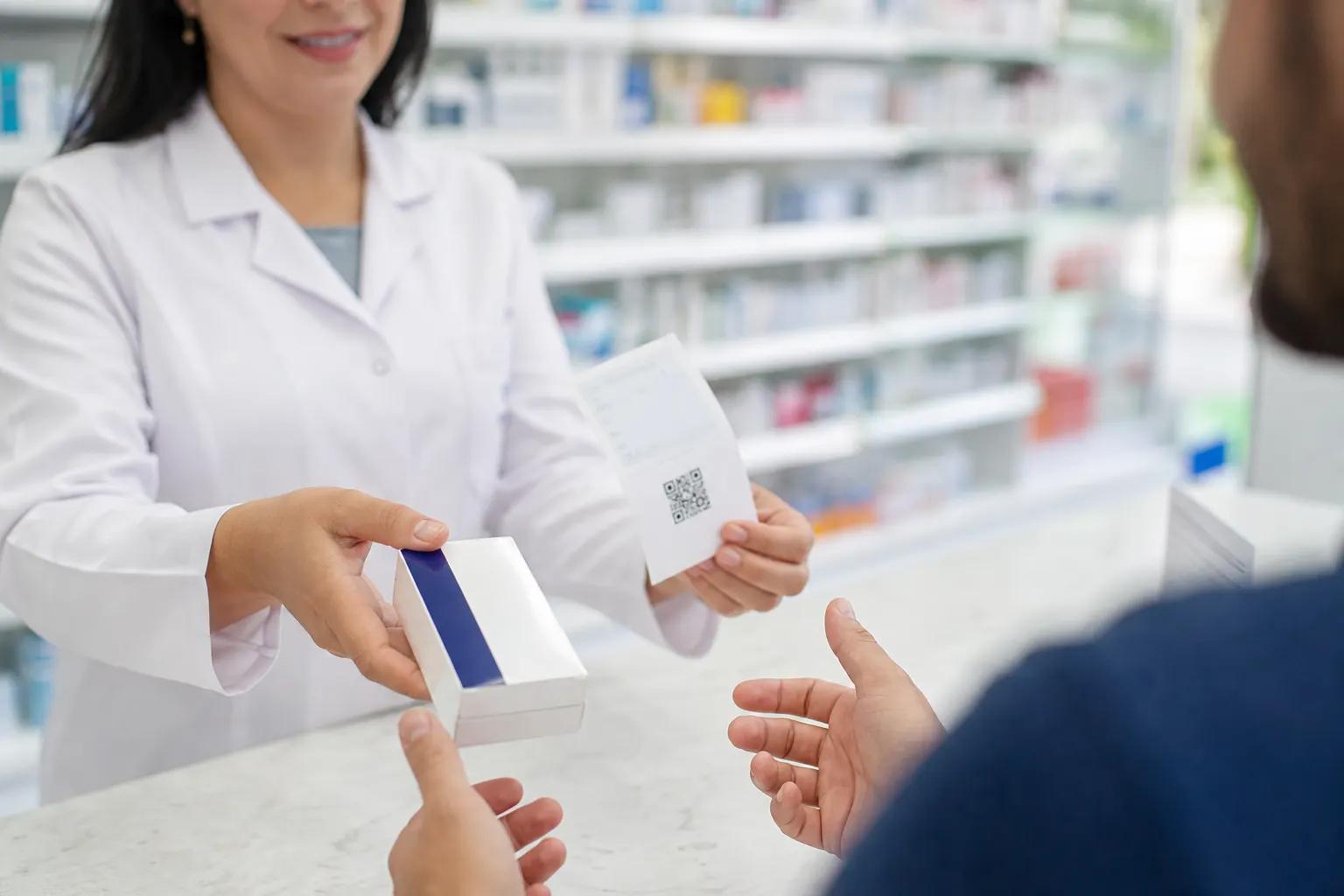 Dispensação de medicamento com receita digital em farmácia